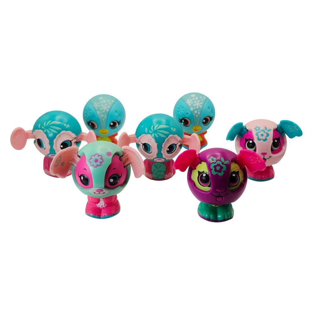 Zoobles Spin Master 2011 McDonalds Happy Meal Toy Lot of 7 Pop Up Figures Teal